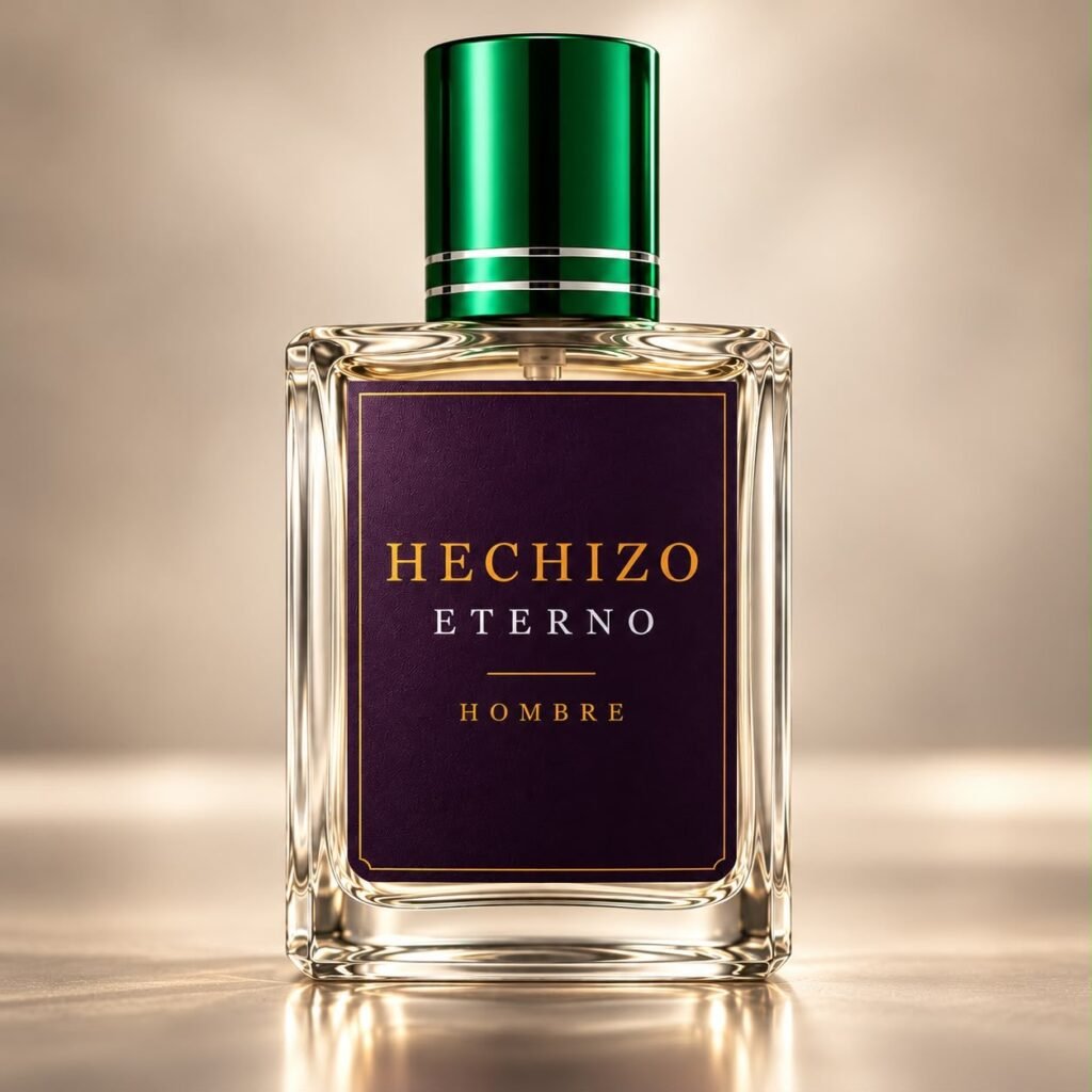 Frasco Hechizo Eterno Hombre, Eau de Parfum con tapa verde esmeralda