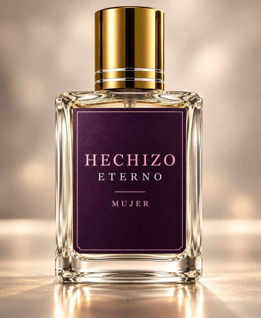 Frasco Hechizo Eterno Mujer, Eau de Parfum con tapa dorada